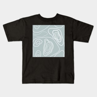 Blue & White Topography Pattern Kids T-Shirt